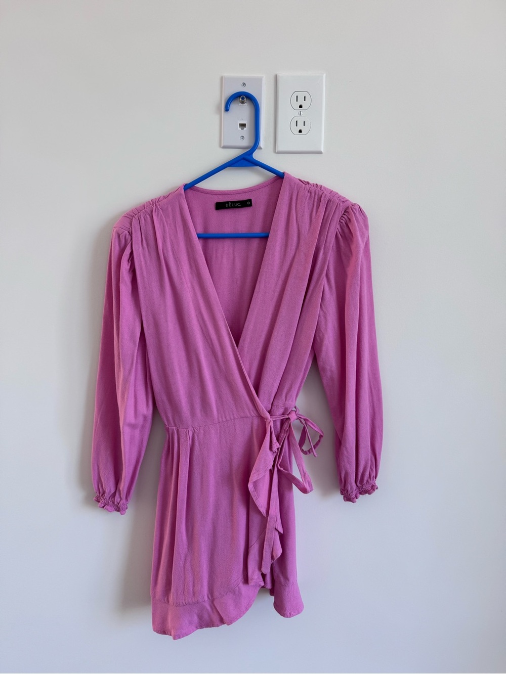 Deluc Mauve Wrap Dress with Tie Waist